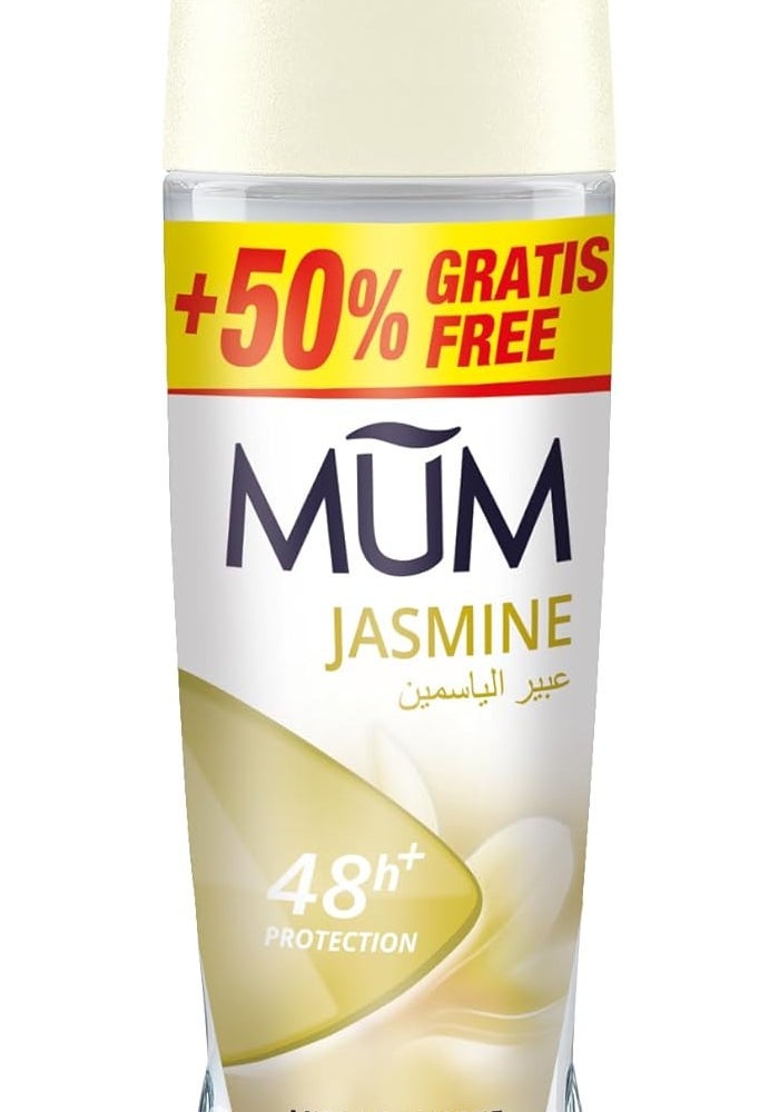 MUM Jasmine Roll-On Deodorant for Women 75 ml - 48h Protection, Alcohol Free - Image 1